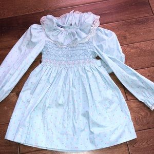 Vintage Polly Finders Spring Easter Embroidered Smocked Dress size 5